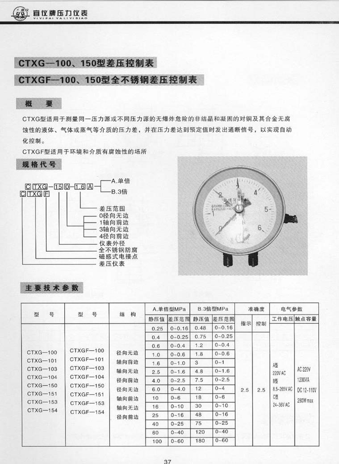 CTXGF型全不銹鋼差壓控制表(圖1) CTXGF型全不銹鋼差壓控制表(圖1)